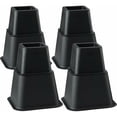 thumbnail image 1 of Elevador para muebles con patas de cama, agregue 3 alturas ajustables de 7,6 cm, 12 cm o 20 cm (4 pares, negro), 1 of 5