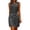 Dark Gray, variant on Women's Notch V Neck Button Drawstring Waist Ribbed Sleeveless Casual Mini Dresses for Women Daily Summer Effortless Chic Style Wear