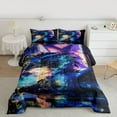 thumbnail image 2 of Castle Fairy Magical Dragon Bedding Comforter Set 2pcs for Boys Girls,Abstract Gradient Animal Twin Comforter Sets Microfiber,Ombre Starry Sky Breathable Bedding Set,Lightweight Room Decor, 2 of 8