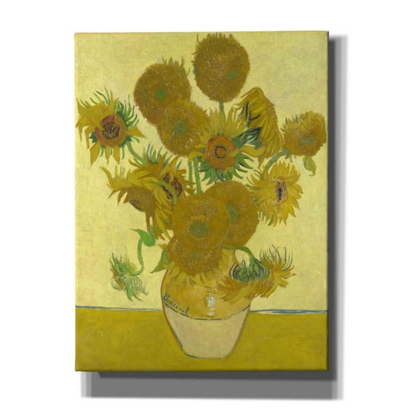 Epic Graffiti 'Still Life Vase With Fourteen Sunflowers' by Vincent Van Gogh, Giclee Canvas Wall Art, 12"x16"