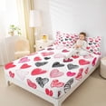 thumbnail image 4 of Homewish Graffiti Loves Pattern Queen Sheet Sets,Happy Valentine'S Day Flat Sheet,Red White Black Queen Fitted Sheet For Girls Kids,Super Cozy Room Decor,4-Piece, 4 of 7