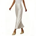 thumbnail image 3 of Roncen Women's Satin Maxi Skirts High Waisted A Line Long Skirts Elegant Office Skirts, 3 of 7