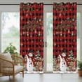 thumbnail image 5 of Outdoor Curtains for Patio Waterproof, Christmas Snowman Outdoor Privacy Panels Grommet, Xmas Snowflake Elk Tree Balls Red Plaid Blackout Outside Curtains for Porch/Cabana 54"x95", 1 Panel, 5 of 8