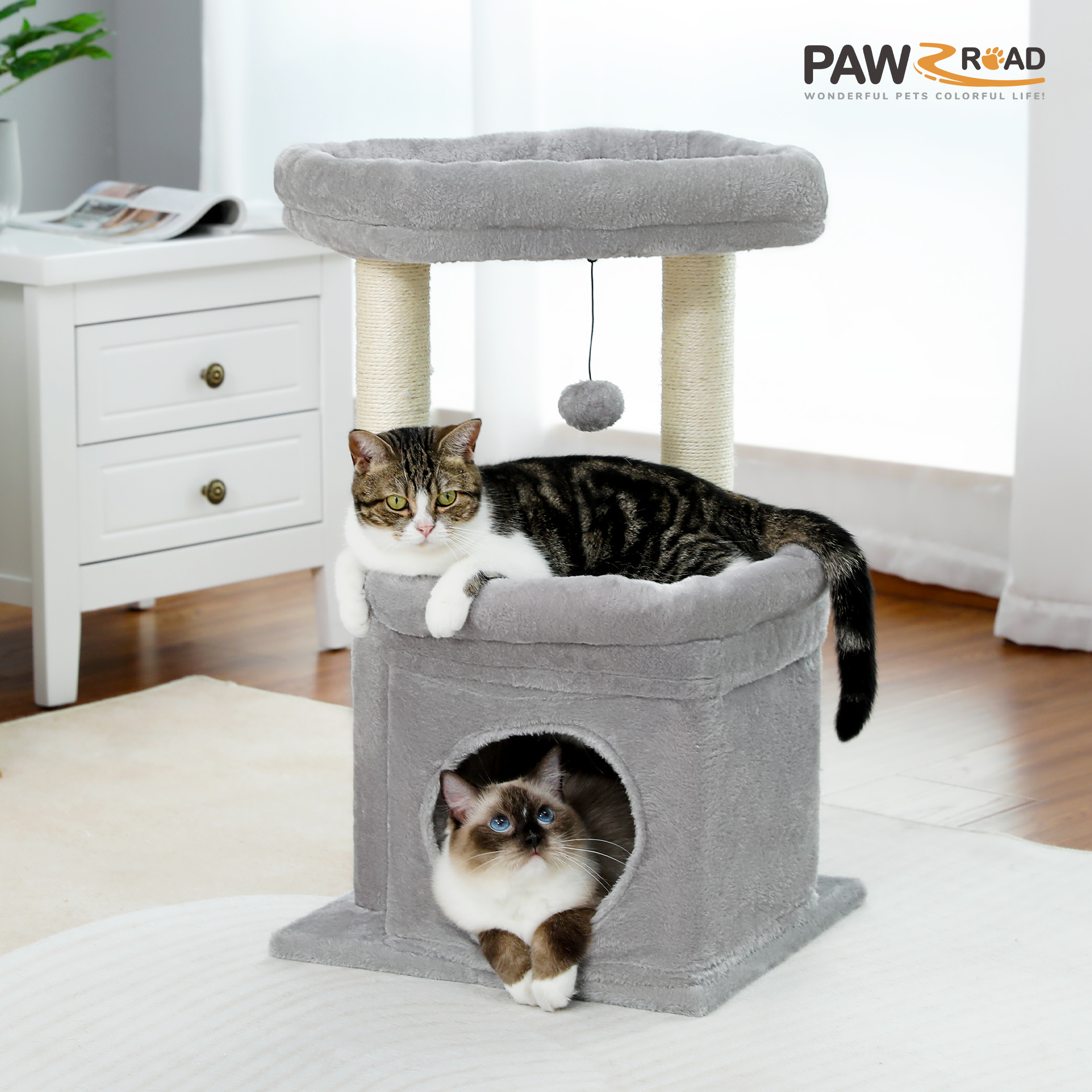Pawz Road 27" Cat Tree Condo with Perches and Scratching Posts photo 3