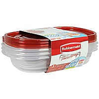 Rubbermaid TakeAlongs Redesigned Rectangle Food Storage Container (Set of 3), 4 (Best Container To Store Salt)