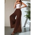 thumbnail image 6 of Women'S Chiffon Dress Beach Wide Leg Palazzo Pants Trouser Dark Brown S, 6 of 8