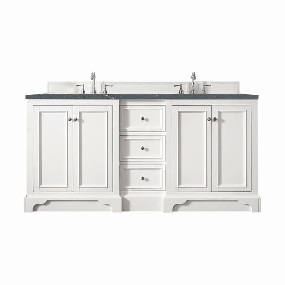 James Martin Vanities 825-V72-BW-3PBL De Soto 72" Double Basin Poplar Wood Vanity Set -
