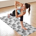 thumbnail image 6 of Gray Highland Cow Lemon Pattern Hot Yoga Mat Towel Non Slip for Hot Yoga - Quick-Drying Yoga Mat Cover with 4 Corner Pockets with Travel Bag - Hot Yoga Towel Non Slip 70"x26", 6 of 6