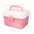 thumbnail image 3 of Portable Medicine Storage Organizer with Double Layer Design for Home Use Sturdy Plastic Pink 21x16.5x15cm, 3 of 8