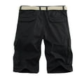 thumbnail image 4 of IROINNID Cargo Shorts for Men Summer Outdoors Solid Color Button Pocket Sport Shorts Pants,Black, 4 of 9