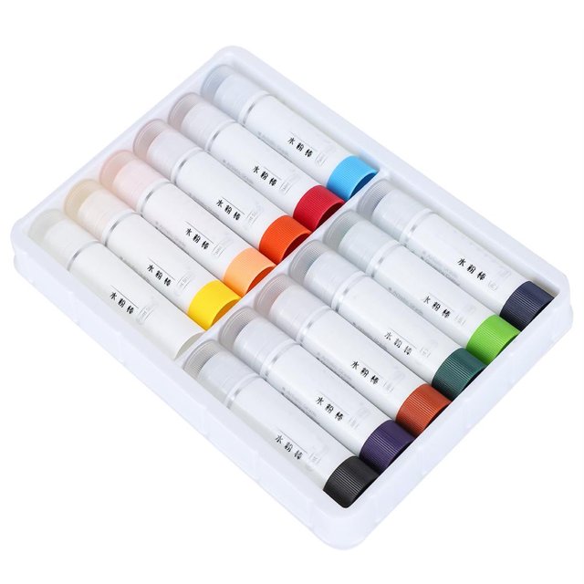Juego de crayones, buena solubilidad en agua, barras de gouache de secado rápido, varilla gruesa multifuncional para niños para entrenamiento de dibujo.