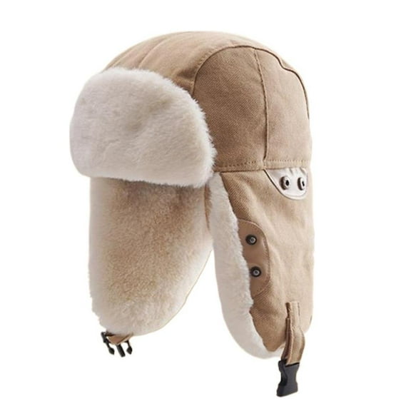Trapper Hat with Faux Fur Lining,Trapper Russian Hats Faux Fur with Ear Flap, Cold Weather Winter Gear for Men & Women