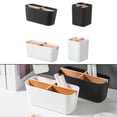 thumbnail image 4 of Portacepillos para baño de cuatro ranuras para pasta dentírica y porta lápices de madera caja de almacenamiento, 4 of 8