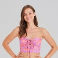 thumbnail image 4 of Juniors' Ninety-Nine° Multi-Way Floral Midkini Color: Island Breeze Size: X SMALL, 4 of 4