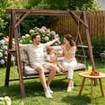 thumbnail image 7 of HONEY HOME Outdoor Swing Cushion with Tie and Memory Foam, 2/3 Seater Replacement Glider Cushion for Porch Bench, 7 of 7
