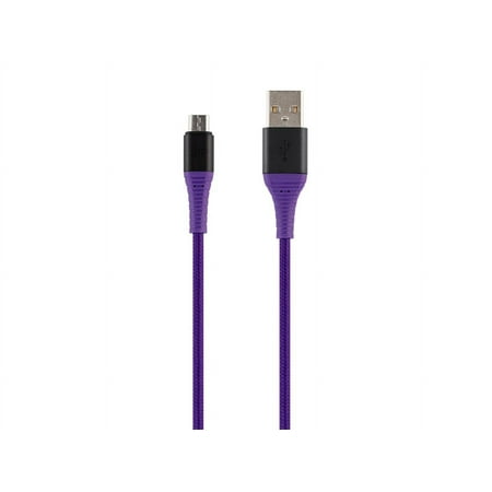 UPC: 0889028124864 | Monoprice USB 2.0 Micro B to Type A Charge and Sync Cable – 6 Feet – Purple  Durable  Kevlar-Reinforced Nylon-Braid – AtlasFlex Series