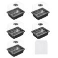 thumbnail image 1 of Unique Bargains 12 Cell Heightened Seeding Trays Kit Adjustable Humidity Domes for Greenhouse Planting, Black 5 Pack, 1 of 7