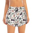 thumbnail image 2 of Honeii Black Cat And Snake print a double-layered women's running short, ideal for gym, tennis, and various activities, complete with a practical pocket-Large, 2 of 7