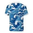 thumbnail image 3 of Camisas De CompresióN Para Hombre Camisa de de primavera y verano para hombre, camisa informal de manga corta con cremallera y solapa, camisa holgada informal con estampado, Top (Sky Blue, 3XL), 3 of 5