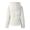 thumbnail image 4 of Hat and Beyond Women's Reversible Comfortable Lounge Fleece Sherpa And Puffer Jacket With Hood, 4 of 5