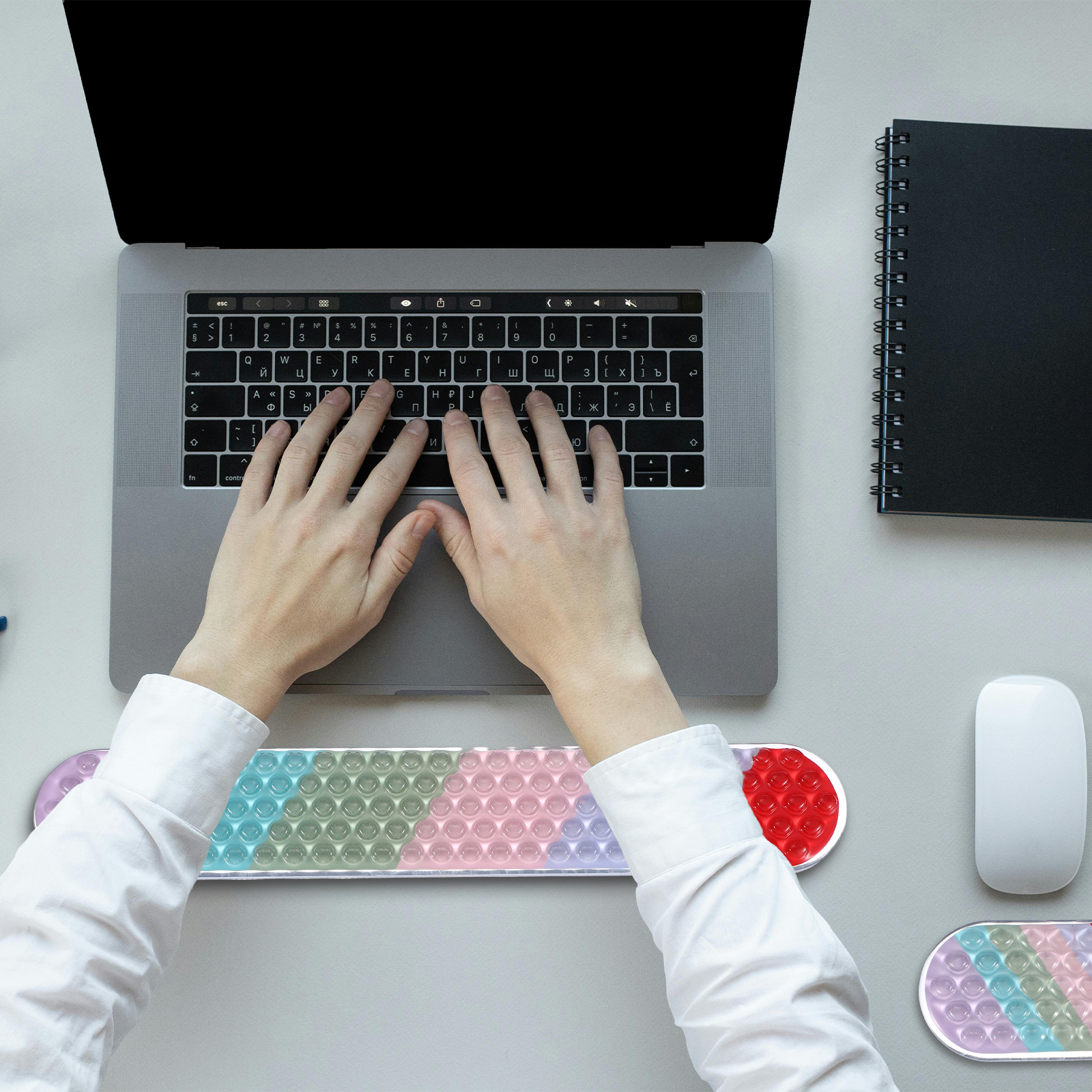 Uxcell Gel Wrist Rest, Gel Mouse Pad Mouse Wrist Support for Keyboard and Mouse Ergonomic,Keyboard Pad Ocean Blue Ombre