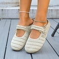 thumbnail image 6 of DIVVce Mesh Pearl Accent Mary Jane Mules For Women Closed Toe Slip On Comfort Casual Footwear, 6 of 8