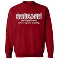 thumbnail image 2 of OXI Crewneck Sweatshirt - Sarcasm Defense Against Stupidity, Basic Casual Sweatshirts for Men's and Women Fleece Sweatshirt Long Sleeve - Antiquee Cherry Small, 2 of 2