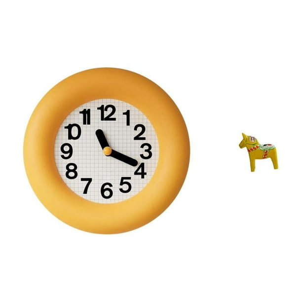 Reloj de pared moderno silencioso con contador, reloj de pared redondo de madera, figura de mesa, estatua tradicional, figura creativa de caballo