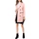thumbnail image 5 of Abrigo de invierno para mujer INSPIRE CHIC con solapa muesca, abrigo trinchera de doble botonadura, talla XL, color rosa, 5 of 7