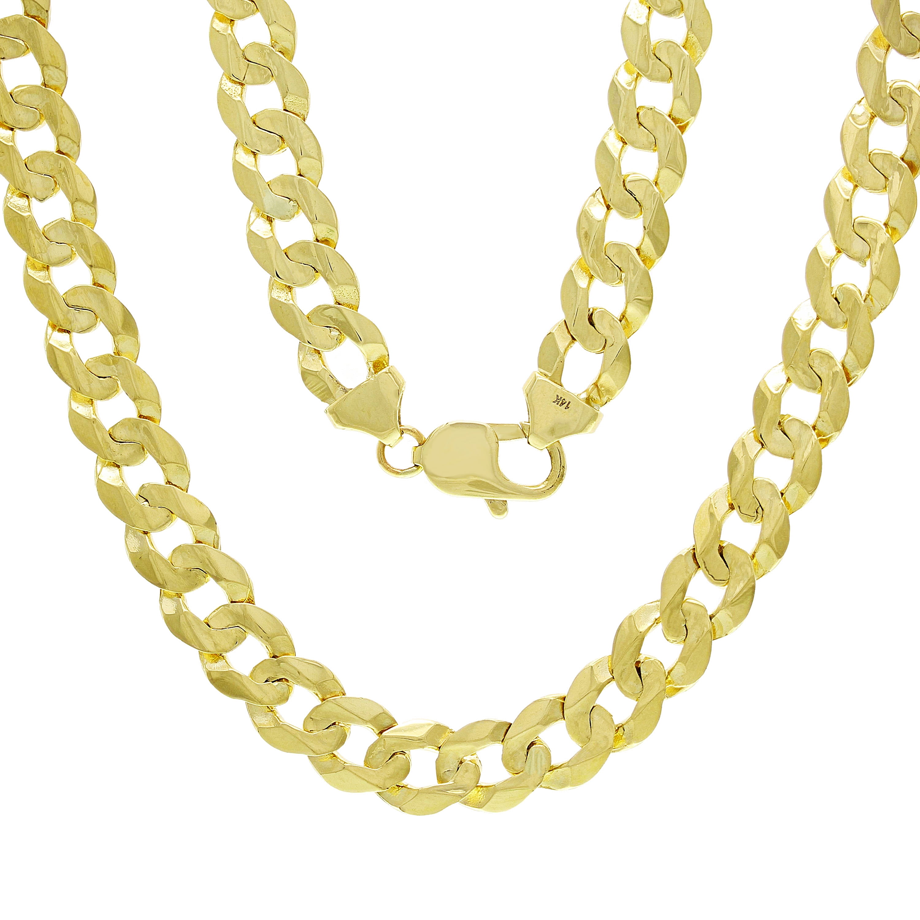 14k Yellow Gold Solid Curb Cuban Link Chain Necklace 18" 9mm 38 grams