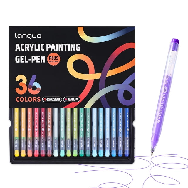 Set de 36 Colores de Marcadores de Gel Acrílico Languo 3D con Punta de 1.0 mm