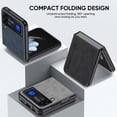 thumbnail image 3 of SaniMore Case for Samsung Galaxy Z Flip 4 (2022), Luxury PU Leather Lens Protection Metal Hidden Bracket Slim Lightweight Shockproof Anti-fall Bumper Drop Resistant Shell for Z Flip 4 - Black, 3 of 10