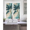 thumbnail image 2 of Window Privacy Film Coastal Beach Tree Stained Glass Window Film Decorative Sun Block Window Cover Vintage Tropical Palm Plant Window Clings Static Adhesive Sticker for Bathroom 17.7"x39.3", 2 of 7