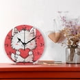 thumbnail image 5 of Valentine Cute Dog Holding Heart Round Wall Clock Silent Analog Battery Operated Gold Pointer Home Decor 9.84" Diameter, 5 of 11
