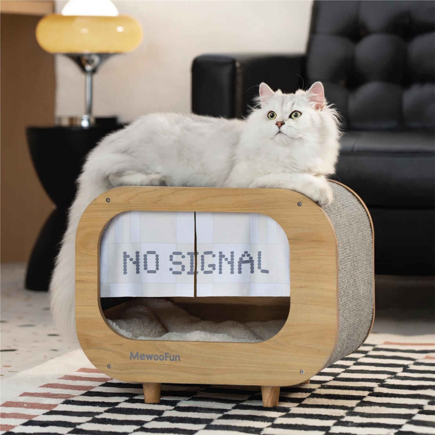 Pefilos 27" Cat Cave Bed with Scratching Post, Cat House for Indoor Cats, Modern Cat Condo Cat Nest Cute Prevents Furniture Damage Cat Shelter, Coffee and Beige Pefilos 27" Cat Cave Bed with Scratching Post, Cat House for Indoor Cats, Modern Cat Condo Cat Nest Cute Prevents Furniture Damage Cat Shelter, Coffee and Beige