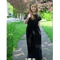 thumbnail image 3 of Arshiner Girls Long Dress Short Sleeve A-line Casual Party Pockets Dress (12-13 Years/Black), 3 of 3
