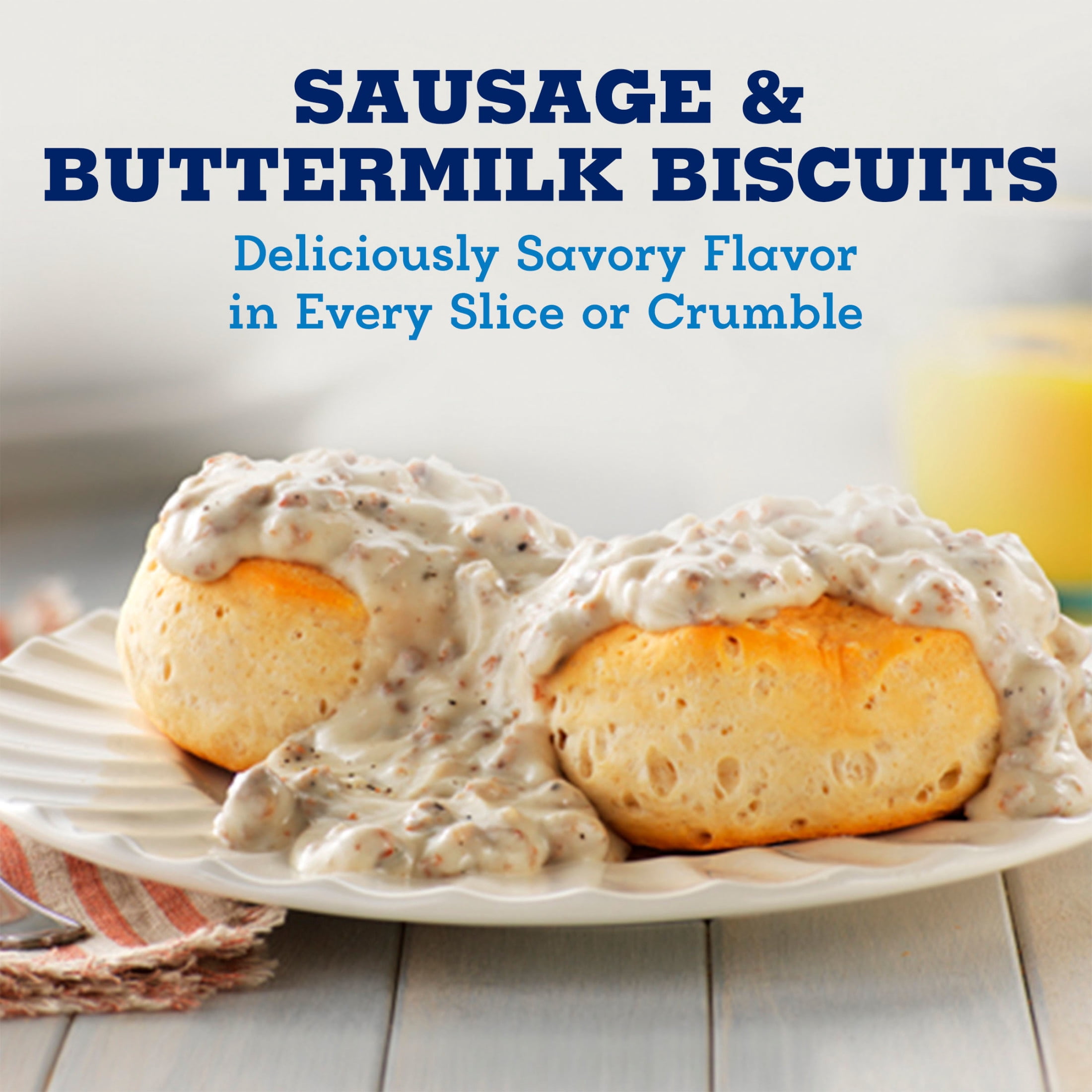 Odom’s Tennessee Pride Sausage & Buttermilk Biscuits, Snack Size Breakfast Sandwiches, 24 Count (Frozen)