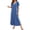 Blue, variant on Avidlove Women Long Nightgowns Short Sleeve Full Length Nightshirt Side Split Nightdress Sleepwear with Pockets
