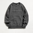thumbnail image 2 of Gibobby Sudadera sin capucha y ocio Sudadera con estampado diario para mujer, suéter largo con estampado de letras y cuello redondo, sudadera de manga larga con estampado de m(Gris, XS), 2 of 5