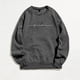 thumbnail image 2 of Gibobby Sudadera sin capucha y ocio Sudadera con estampado diario para mujer, suéter largo con estampado de letras y cuello redondo, sudadera de manga larga con estampado de m(Gris, XS), 2 of 5