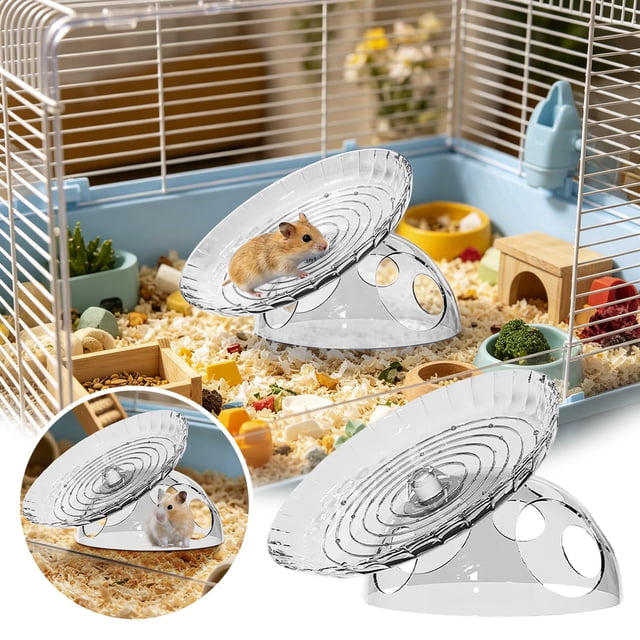 Fournitures pour Animaux Petit Animal Exercice Course Hamster Roue Disque Rotatif Rouleau Cachette Ronde Cage d'Activités Souris Hérisson Jouet Interactif Sûr Silencieux Silencieux Jeu Enrichissement Gym