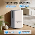 thumbnail image 4 of 2600 Sq.Ft Dehumidifier for Home Max 38 Pints, Large Room with Drain Hose, Intelligent Humidity Control, Dry Clothes, 3 Modes, Sleep Mode, 24H Timer, 4 of 8