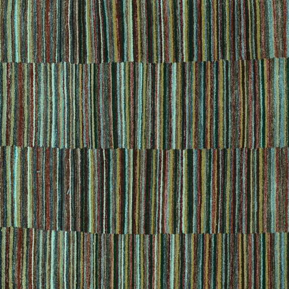 Ahgly Company Indoor Square Abstract Light Blue Modern Area Rugs, 4' Square