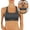 Gray, variant on Sports Bra with Criss Cross Straps Back High impact Support