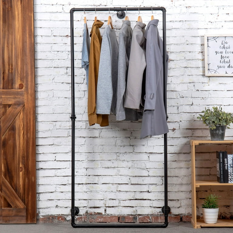 Bentism Clothes Rack 300 lbs Double Hanging Garment Rack with Wheels Heavy Duty Rolling Clothing Garment Rack 36in W x 17.7in D x 80.3in H Black