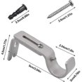 thumbnail image 2 of 2 Pcs Curtain Rod Bracket Set, Adjustable Wall Bracket,Curtain Rail Bracket Adjustable Curtain Rail Bracket with Screws and Drilling Metal Curtain Bra--, 2 of 5