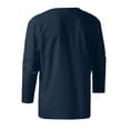 thumbnail image 6 of IROINNID Mens Pullover Shirts Long Sleeve Solid Color V-Neck Shirts Pullover Blouse Tops,Navy, 6 of 6