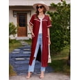 thumbnail image 4 of Ekouaer Women Zipper Robes Knit Short Sleeve House Coat Soft Bathrobe Full Length Housecoat Dressing Gown with Pockets, 4 of 6
