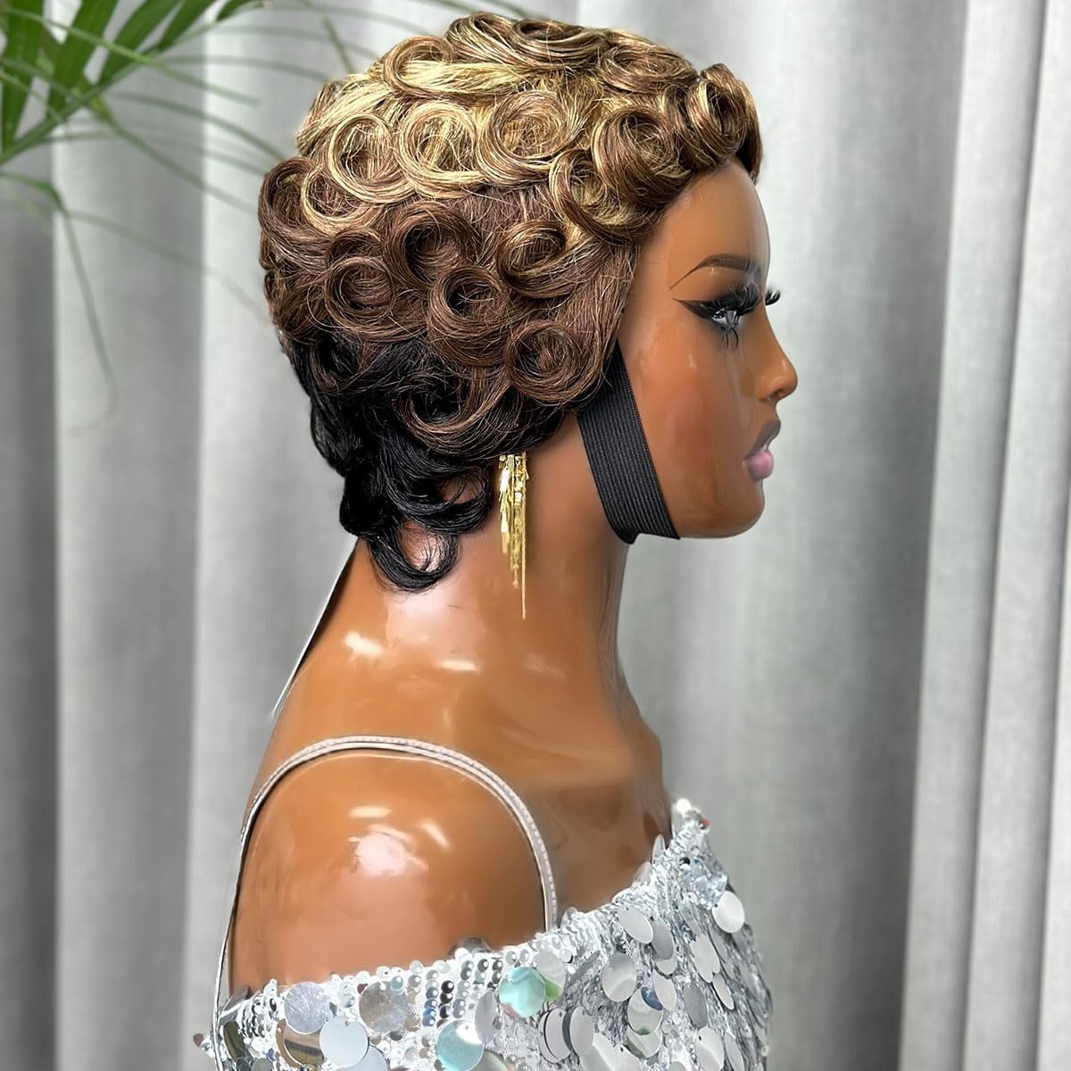 Natural Black Layered Pixie Wig Human Hair for Black Women Short Human Hair Lightweight Glueless Pixie Cut Wigs
