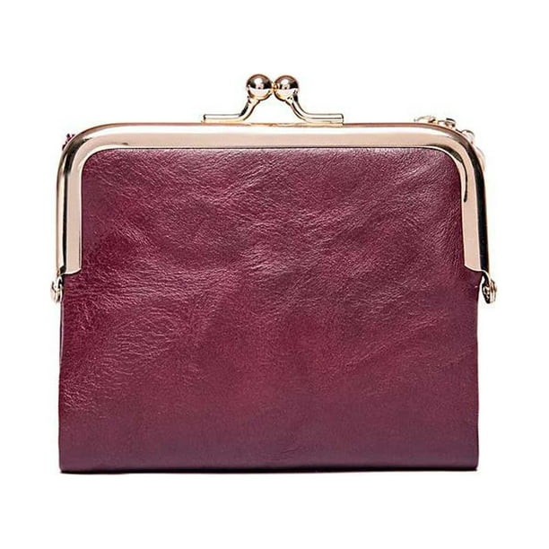 Golpe fuerte portafolios bolsillo plegable clip, cartera retrógrada, mula portátil, marco de metal, para oficina, cartera de moda para mujer